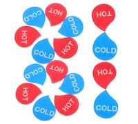 NUOBESTY 8 Pairs Hot Cold Water Labels Self Adhesive Acrylic Identification Stickers for Kitchen Sinks Bathroom Faucets and Water Fixtures