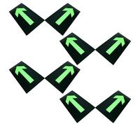 NUOBESTY 8 Pcs Glow the Dark Fire Exit Arrow Stickers Self Adhesive Pvc Waterproof Emergency Evacuation Signs for Public Space and Supermarkets Safety Decals