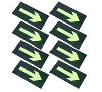NUOBESTY 8 Pcs Glow the Dark Fire Exit Stickers with Waterproof Pvc Material, Easy Installation Emergency Directional Signs for Public Space Safety and Evacuation
