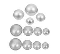 NUOBESTY 8 Sets Metal Bath Salt Ball Mold in Aluminium Alloy Sphere Shape for DIY Bath Bombs and Soap Making for Home and Small Business Projects