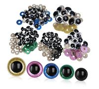 NUOBESTY 80pcs Bulk Safety Eyes for Crocheting with Realistic High Density Design Plastic Craft Eyes for Stuffed Animals Amigurumi Puppet Craft and Making Supplies