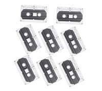 NUOBESTY 8pcs Clear Blank Audio Cassette Tapes with Transparent Case for Music and Speech Recording DIY Retro Party Messages Teaching Voice Recording Portable Tapes