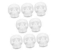 NUOBESTY 8pcs DIY Foam Skull Heads for Halloween Hanging Decor and Crafts Lightweight White Foam Skulls for Painting Family Party Supplies Creative Halloween Decorations