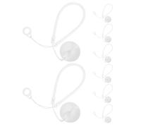 NUOBESTY 8pcs Elastic Tether Lanyard - Stylus Pens Tether Capacitive Touch Screen Stylus Holder - Spring Coil Strap with Loop Holder for Tablets Mobile Phones POS Machine White