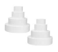 NUOBESTY 8pcs Foam Cake Dummies Set 50mm Thickness Fake Bakery Cake Models for Fondant Decorating Practice Multi-Size (50mm, 100mm, 150mm, 200mm) Decorating Tool and Party Display