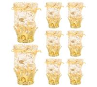 NUOBESTY 8pcs Gold Crown Shaped Candy Boxes with Large Fillable Space, Plastic Wedding Favor Boxes for Party and Wedding Shower, Classic Luxurious Design with Gold Foil Bags