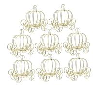 NUOBESTY 8pcs Golden Metal Pumpkin Carriage Candy Boxes Party Favors Container for Birthday Parties and Home Decor Safe Display Creative Pumpkin Cart Shape