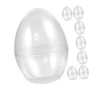 NUOBESTY 8pcs Jumbo Plastic Easter Egg Boxes 90x90x120mm Fillable Candy Containers for Easter Party Decorations and Craft Ornaments