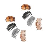 NUOBESTY 8pcs Large Square Hair Jaw Clamps Set - Leopard Print Claw Clips for Thick Curly and Straight Hair - Decorative Styling Barrettes for Women and