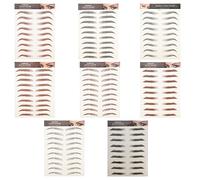 NUOBESTY 8Pcs Makeup Stickers Fake Eyebrows Imitation Eyebrow Temporary Waterproof Brow Tattoos Beginners Shaping