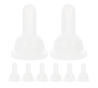 NUOBESTY 8pcs Silicone Lamb Teat Feeder Nipples for Small Animals White Soft Rubber Nursing Accessories Easy and Comfortable Feeding for Rabbits and Cats, Easy to Clean