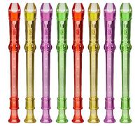 NUOBESTY 8Pcs Soprano Recorder Small Transparent 6 Hole Recorder Instrument Descant Flauta Abs Clarinet Treble Flute Kids Music Sound Toy for Beginners