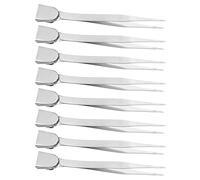 NUOBESTY 8Pcs Stainless Steel Jewelry Tweezers with Scoop Tip, Precise Bead Picking and Small Parts Tool for Crafting, Rhinestone Sorting, Watch Repair, and Hobby Detailing