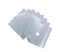 NUOBESTY 8pcs Stove Burner Covers Reusable Gas Range Protectors Non Stick Hob Liners for Easy Cleaning Silver Mat Pads for Kitchen Cooktops Compatible with Gas Hobs