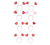NUOBESTY 8Pcs Valentine'S Day Themed Heart-Shaped Hairbands Red Headband Set Romantic Hair Accessories for Party Costume and Holiday Celebration Random Style