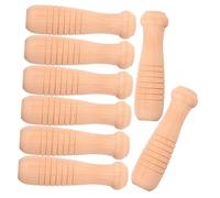 NUOBESTY 8pcs Wooden Handles for Cookware and Garden Tools Heat Resistant Replacement Tool Grips with Hanging Wear Resistant Wood for Wok Pan Rake and Bucket Repair
