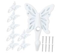NUOBESTY 8pcs Zinc Alloy Butterfly Wall Hooks Retro European Style Decorative Hangers for Clothes Robes Towels Heavy Duty Metal Hooks for Home Closet Wardrobe Organizer