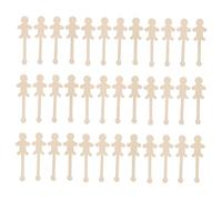 NUOBESTY 90pcs Unfinished Wooden People Cutouts for DIY Crafts Blank Male Female Wood Ornament Slices Creative Holiday Party Decorations to Enhance Fine Motor Skills and Color Recognition
