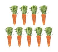 NUOBESTY 9pcs Carrot Teething Sticks Bunny Chew Carrots Small Animals Chewing Toys for Hamster Rabbit