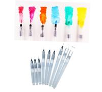 NUOBESTY 9pcs Water Soluble Colored Pencils Set with Water Coloring Brush Pens for Watercolor Painting Ink Control and Smooth Color Blending Suitable for Artists and Craft Projects