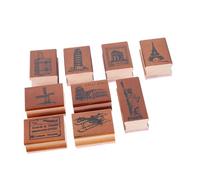 NUOBESTY 9pcs Wooden Seal Number Retro Stamps Crafts Crafting Scrapbook Stamp Making Decorative Large Embossing Retro Decor Scrapbooking Stamps Stamp Craft Supply Brown