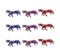 NUOBESTY 9pcs Zodiac Horse Charm Alloy Trinkets Rhinestone Enamel Bling Flatback Decorations Lightweight Multi-function Use for DIY Crafts and Travel Accessories