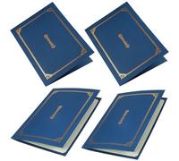 NUOBESTY A4 Certificate Holder Diploma Cover Document Holder 4 Pcs Navy Blue Hot Stamping Award Cover 30.8x22.5cm for Graduation and Awards