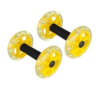 NUOBESTY Ab Wheel Exercises Double Wheel Yellow Pp and Pvc Non-slip Handles Stability Portable for Men and Women Tummy Shaping