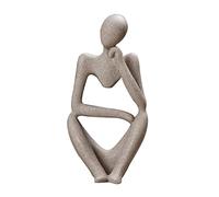NUOBESTY Abstract Thinker Statue Sandstone Figurine Mini Desktop Sculpture Modern Office and Home Decor for Study and Living Room