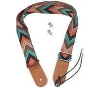 NUOBESTY Adjustable Nylon Guitar Strap with Double Hooks for Left Handed Ukulele Adult, Bohemian Style Guitar Shoulder Strap Suitable for Acoustic Instruments and Folk Ukuleles