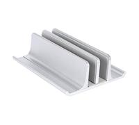 NUOBESTY Aluminum Alloy Laptop Vertical Stand Durable Cooling Rack Heat Dissipation Holder for Desktop Use Slip Multifunction Radiator Base Compatible with Notebooks Silver