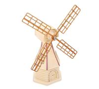 NUOBESTY American Country Style White Resin Windmill Model, Small Decorative Windmill Art Craft for Bookshelf and Home Décor Accents, Rustic Farmhouse Ornament for Living Room and Garden