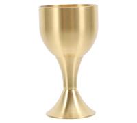 NUOBESTY Antique Copper Alloy Goblet Small Metal Offering Cup High Wide Smooth Polished Surface Unique Temple Decoration Home Accessory for Rituals and Celebrations