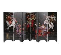 NUOBESTY Antique Wooden Mini Screen Divider Folding Decorative Art Craft for Home Party Photo Props Chinese Traditional Desktop Ornament