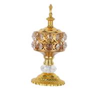 NUOBESTY Arabic Metal Incense Burner with Floral Lace Vintage Handmade Indoor Fragrance Holder for Home Office Aromatherapy Meditation Yoga Spa Tabletop Decoration