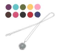NUOBESTY Aromatherapy Essential Oil Diffuser Necklace with Hollow out Stainless Steel Pendant and 10 Cotton Refill Pads, Lightweight Comfort Design for Daily Wear and Outdoor Adventures