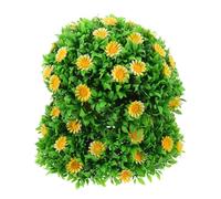 NUOBESTY Artificial Daisy Flower Ball 30cm Decorative Floral Sphere with Light Green Pepper Leaves and Yellow Daisies for Spring Wedding and Home Table Decor