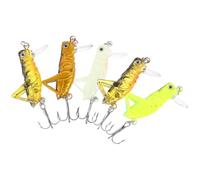 NUOBESTY Artificial Fishing Lures Plastic Floating Baits 5pcs Grasshopper Design 3.3cm with Extra Strong Tongue Depressor Random Color for Freshwater Fishing in Lakes and Rivers