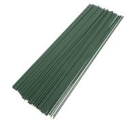 NUOBESTY Artificial Flower Stem Wire Iron and Plastic Material 60pcs Green and Standard 40cm Length with Reinforced Design for Bouquets and DIY Floral Arrangements, for Florists and Craft