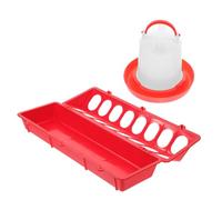 NUOBESTY Automatic Chicken Food Feeder Set with Water Holder for Poultry Farming 1L Capacity Sturdy Plastic Design for Chickens and Birds