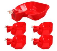 NUOBESTY Automatic Chicken Waterer Cups 5pcs Red Large Capacity Durable PP Material Poultry Drinker Bowls for Quail Turkeys and Geese