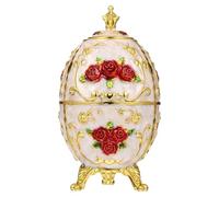 NUOBESTY Automatic Toothpick Holder Container with Electroplated Tri-leg Regal and Floral Design Kitchen Toothpick Organizer Box in Gold White Red for Dining Table