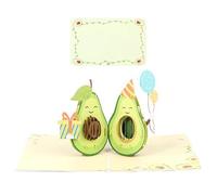 NUOBESTY Avocado Birthday Blessing Card 3D Birthday Card Delicate Pattern Lovely Design Creative Paper with Avocado Decoration and No Ink Seepage Effects to Move Guests and Friends