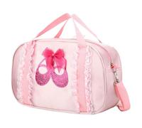 NUOBESTY Ballet Shoulder Bag Pink Oxford Cloth Dance Pouch | Lightweight Zipper Design, Smooth Opening and Pulling, Delicate Pattern, for Little Girl Ballerinas