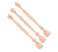 NUOBESTY Baluster Spindles Classic Small Column Design 3pcs Solid Wood for Staircase Handrail Material for Home Interior and Furniture Crafting