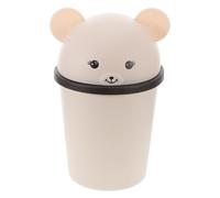 NUOBESTY Bear Shaped Trash Can, 10L Plastic Wastebasket with Flip Lid, Cute Decorative Bin for Rv and Office, Large Capacity Waste Bin