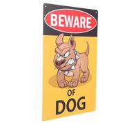 NUOBESTY Beware of Dog Sign Vintage Iron Garden Warning Sign Words Highly Visible Design Courtyard Decoration