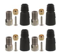 NUOBESTY Bicycle Brake Pipe Fittings Brass Olive Threaded Connector Kit | Sturdy Brass Parts with Protective Rubber Covers, Compression Nuts Included, for Bike Brake Hose Assembly and Upgrades