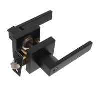 NUOBESTY Black Aluminum Alloy Door Lock with Key Square Interior Handle for Bedroom Bathroom Noiseless Three-Rod Mechanism Privacy Protection for Home and Office