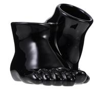 NUOBESTY Black Ceramic Succulent Flower Pot Foot Shape Design Indoor Decorative Planter for Home Gardening